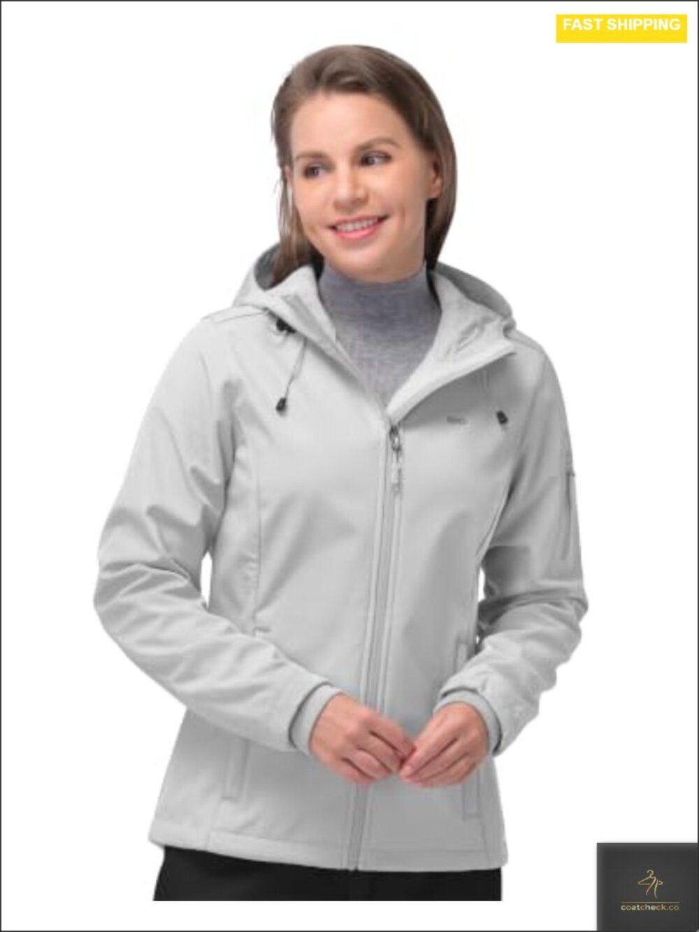Women's Waterproof Softshell Jacket Fleece Lined Hooded Rain Coat